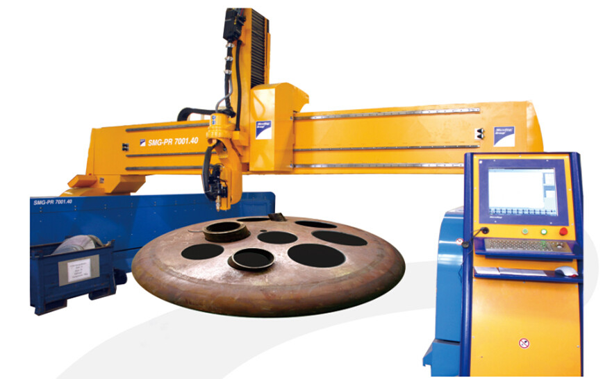 Drm CNC Plate End Socket Cut Rotary Plasma Beveling Machine Used In Pressure Vessel