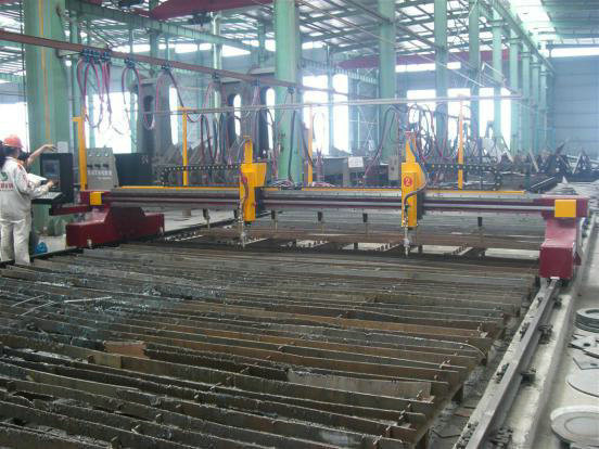High Speed CNC Flame Plasma Cutting Machine , CNC flame plasma rolling production line